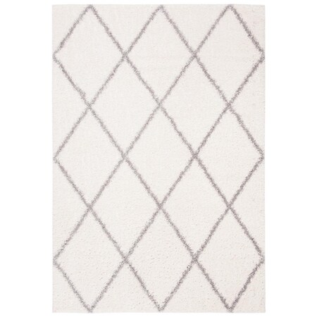 Safavieh 4 x 6 ft. Parma Shag Pma515A Power Loomed Rectangle Area Rug; Cream & Grey PMA515A-4